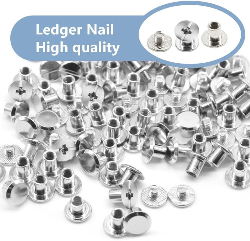 Ruidee 100Pcs/50Set Chicago Screws M5X6mm Book Binding Rivets Screw Posts Round Flat Head Stud Screw for DIY Leather Albums (DZBD/M5x6) - Image 5